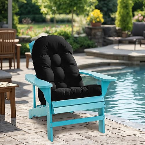 Miniatura 6 de Cojín para silla de patio Adirondack, cojín de respaldo alto para mecedora de 44 x 19 x 4 pulgadas, cojín para silla de asiento al aire libre,