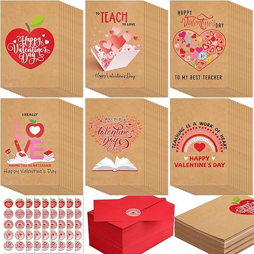 Tatuo 72 juegos de tarjetas de San Valentín para profesores, regalo de San Valentín, tarjetas de San Valentín para profesores, tarjetas de San