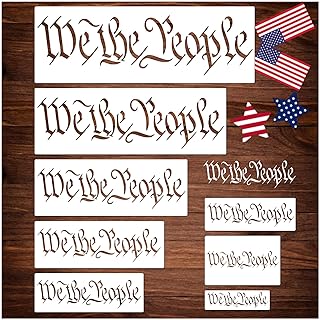 Large American Flag Stencil Star Stencils for Painting 50 Stars Military Template for Flag Patriotic Wood Burning Stencils for Spray Painting on Shirt Project Crafts Wooden (we The People)