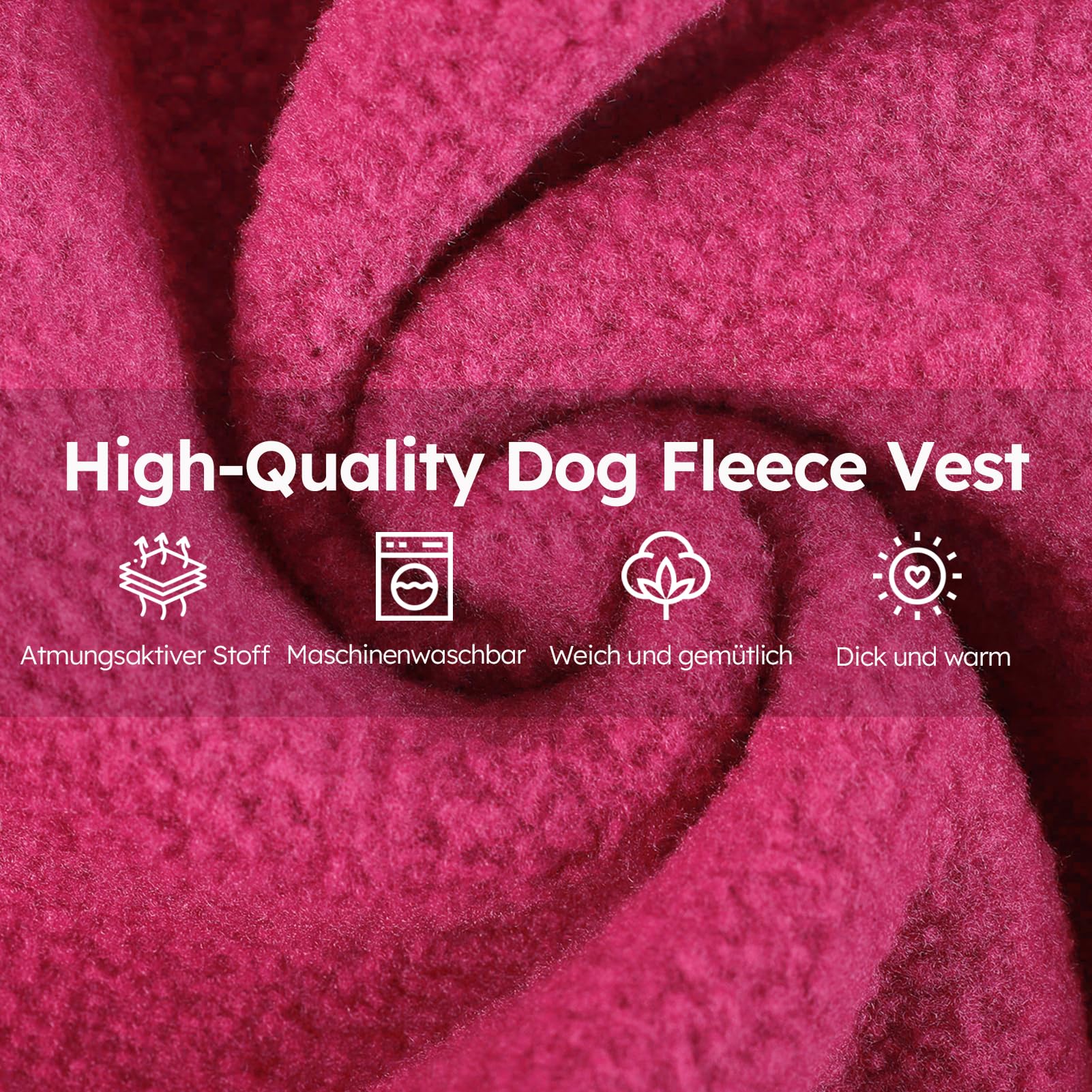 Queenmore Hundepullover Fleece Pullover Hundemantel Winter, Hundepullover Kleine Hunde,Hundeweste Wintermantel Hunddackel, Pullocver Chihuahua, Bulldog, Greyhound, Rosa, M