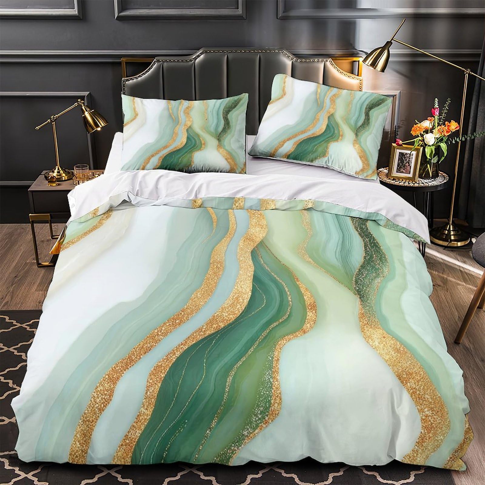 Parure de lit 3D imprimée microfibre résistante housse de couette fermeture éclair
