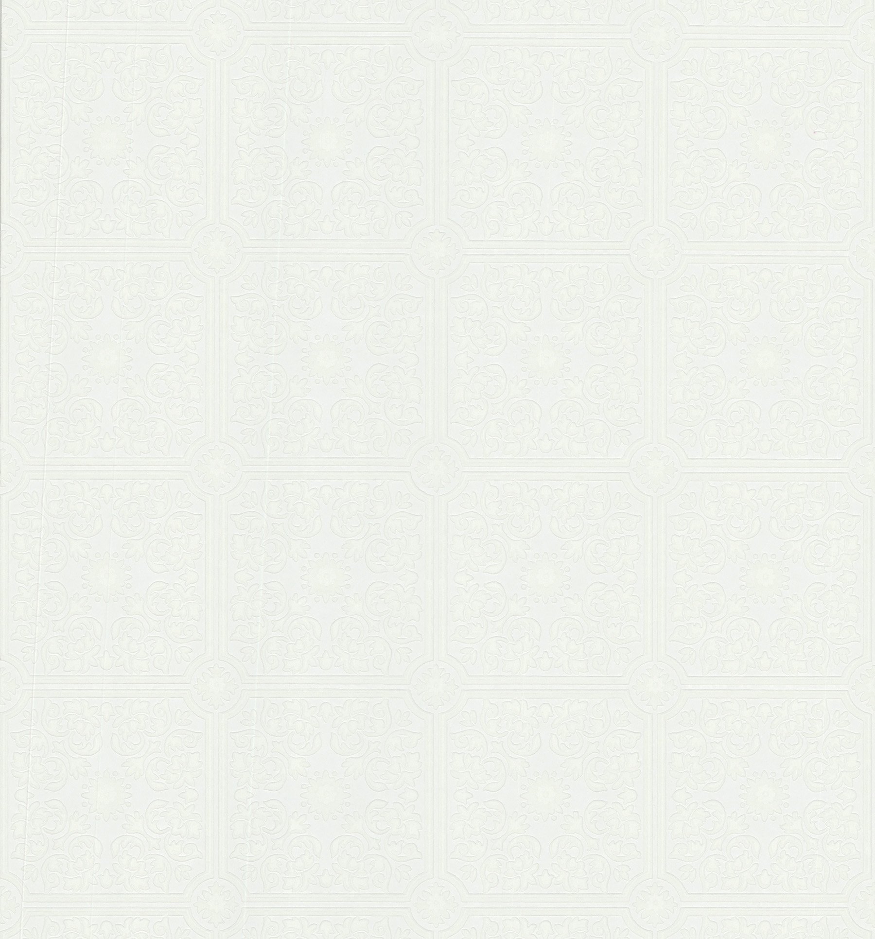 Brewster 431-7301 Paintable Solutions III Tin Ceiling Paintable Wallpaper, 20.5-Inch by 396-Inch, Whites