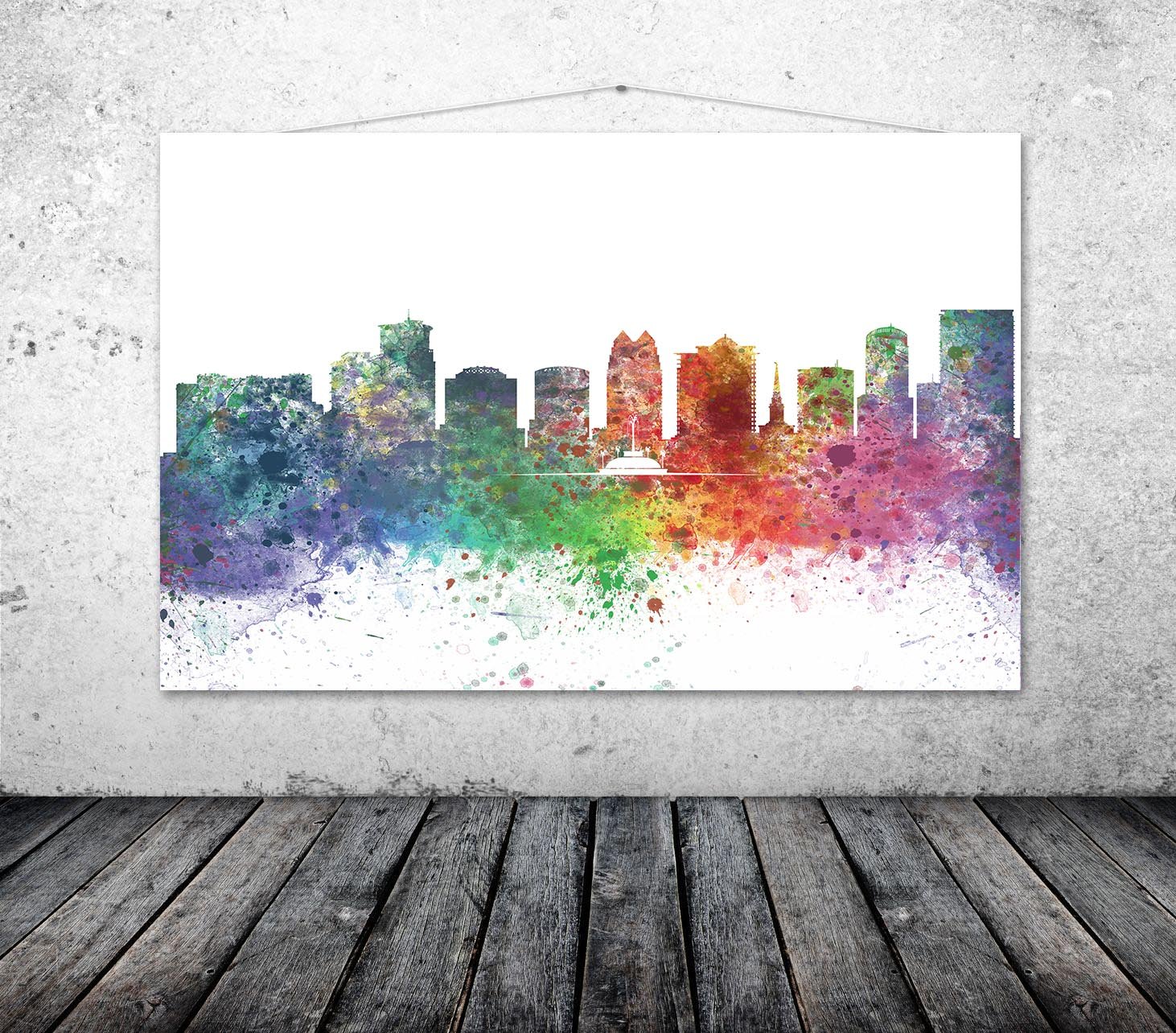 Orlando Wall Art, City Skyline, Orlando Poster, Orlando