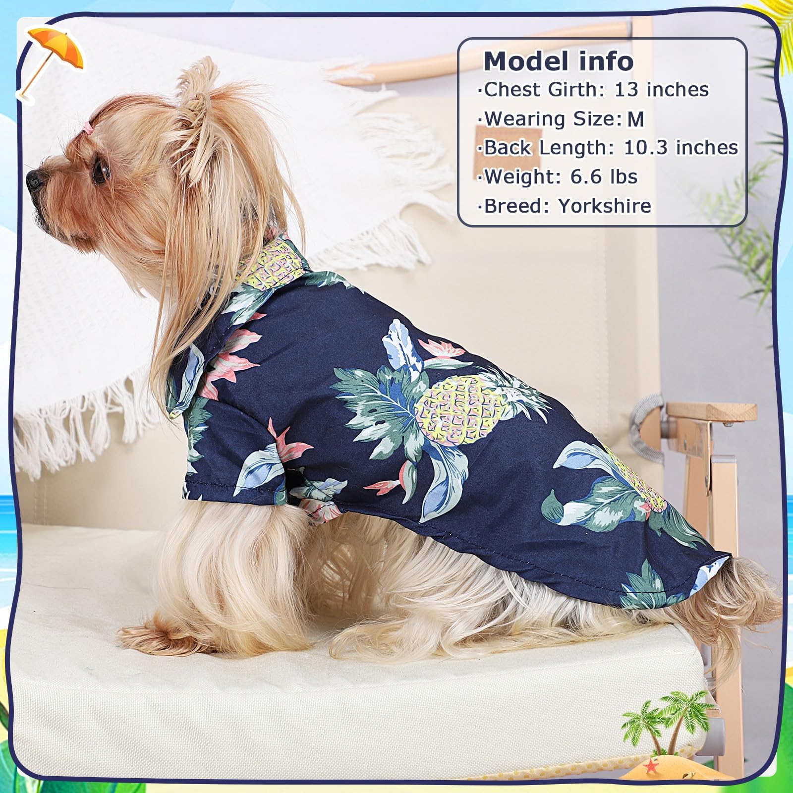 Chemise Hawaïenne pour Chien,Chemises pour Petit Chien Chat,Polo pour Animaux de Compagnie,Chemises pour Chiens D'été T-Shirt,Chemise pour Dog pour Loisirs,Plage,Camping,Vacances (Azul Marino XL)