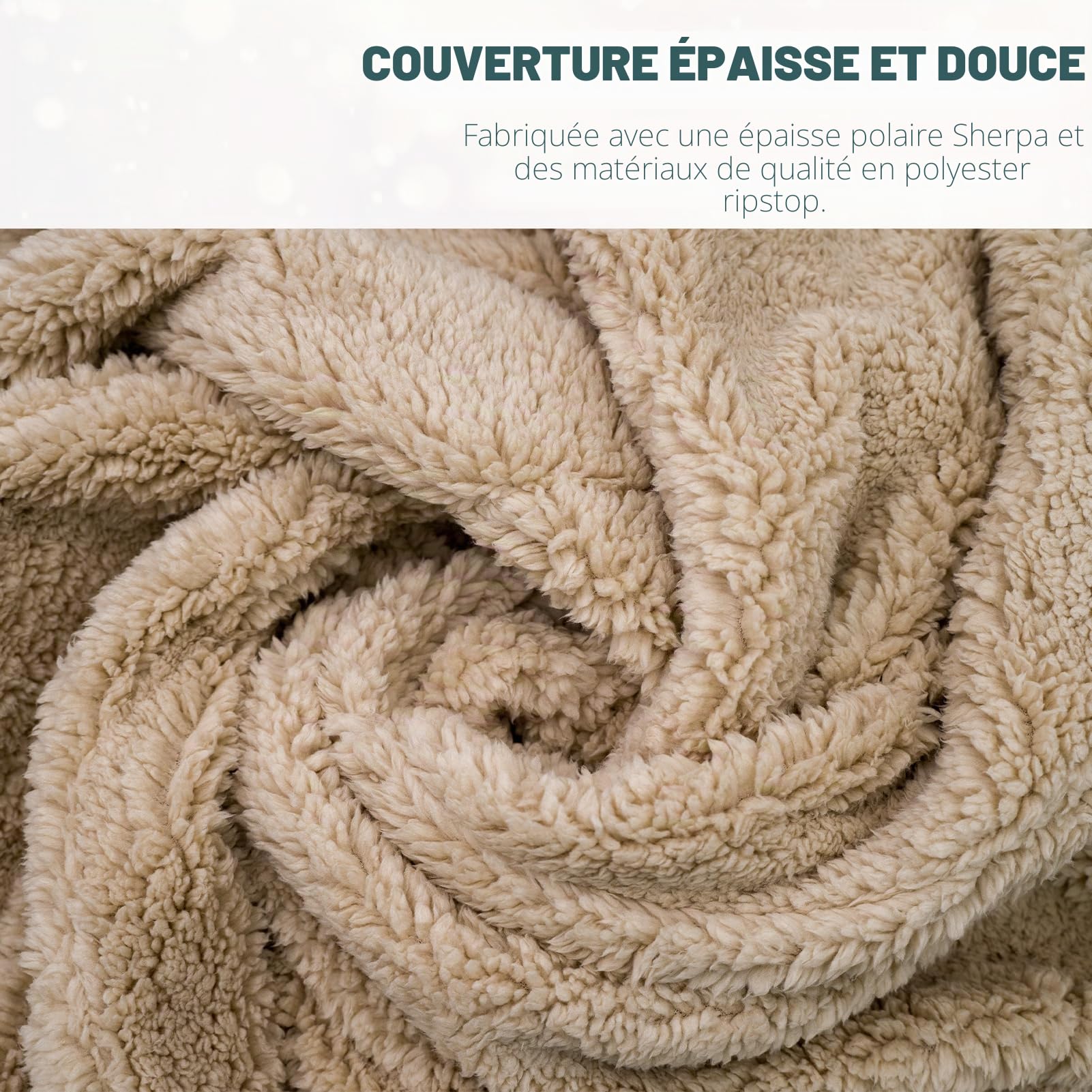 Couverture de Camping Chaude et imperméable en Polaire pour Le Temps Froid, Le Stade, Les Voyages, l'avion, la Maison, la randonnée 78" X 56" Lavable en Machine