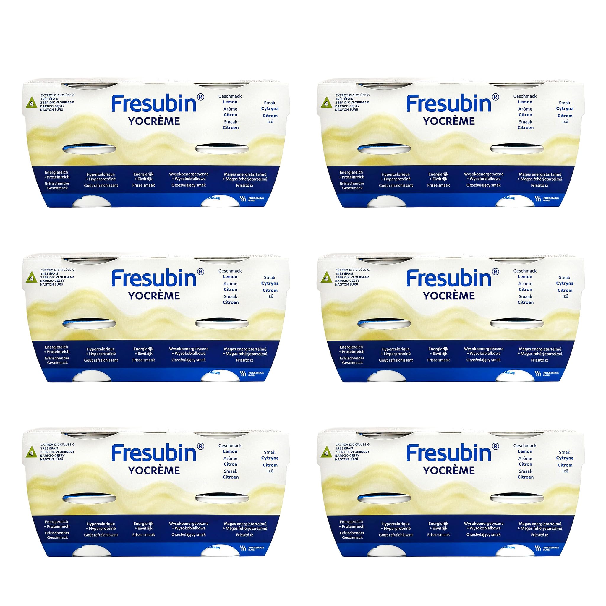 Fresubin YO Creme Lemon 24x125g - Hochkalorische Creme zum Löffeln mit joghurt-frischem Zitronen Geschmack von Fresenius Kabi, 188 kcal pro Becher (125 g) (24er Pack), glutenfrei