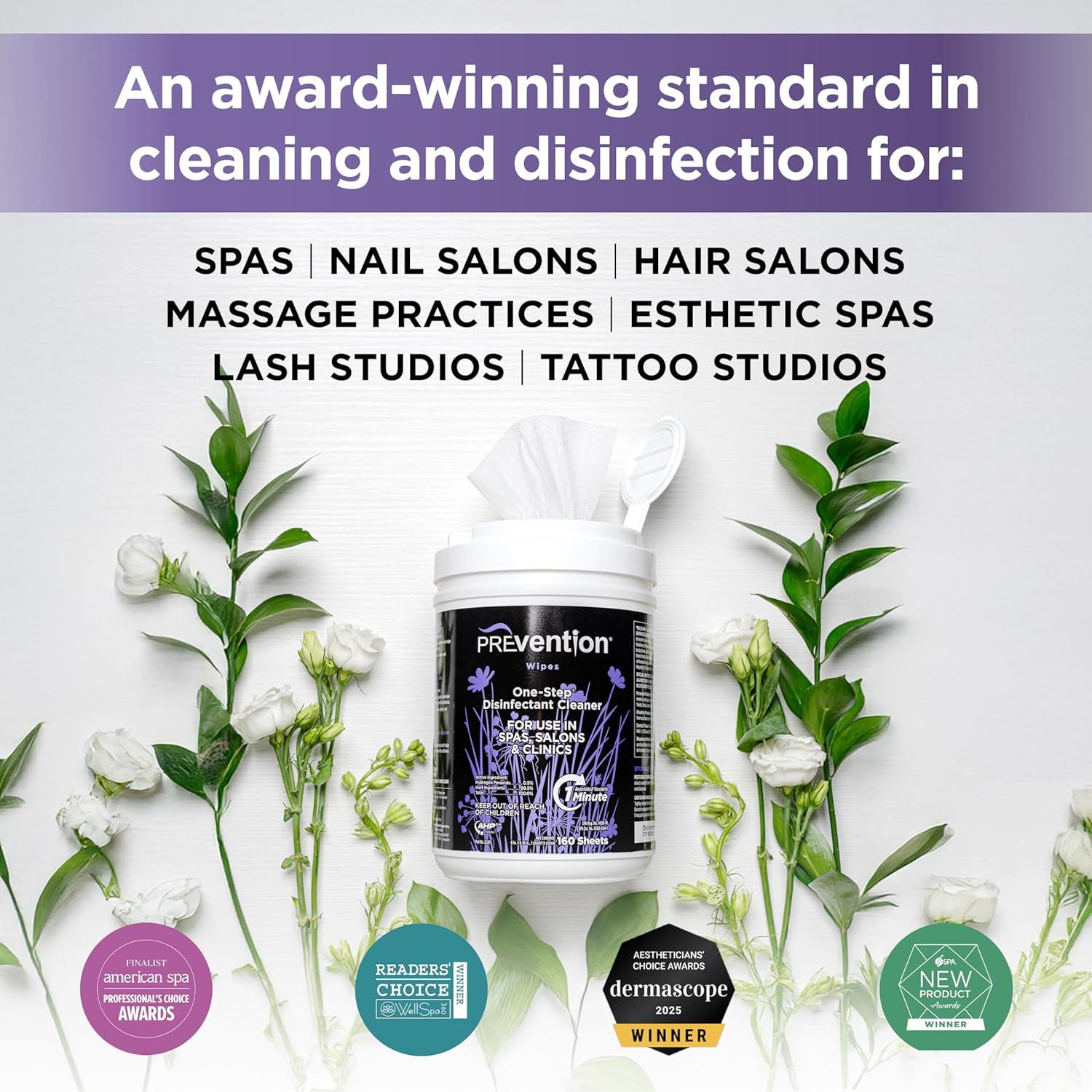 Prevention Wipes – Multi-Surface Cleaning Wipes – Canister, 160 Count (Pack of 4)