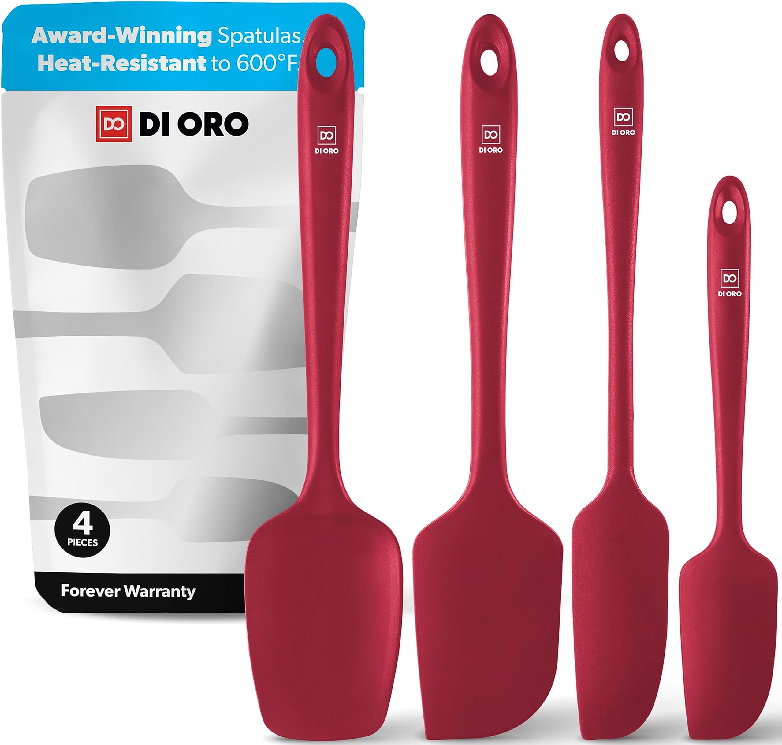 di Oro Living - Seamless Silicone Spatulas Sets Small, Medium Red DOL-SSS-004