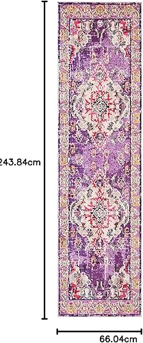 Miniatura 285 de Safavieh Tapete de área grande, colección Monaco, 11 pies x 15 pies, azul marino y celeste, diseño desgastado de medallón, no desprende pelusa