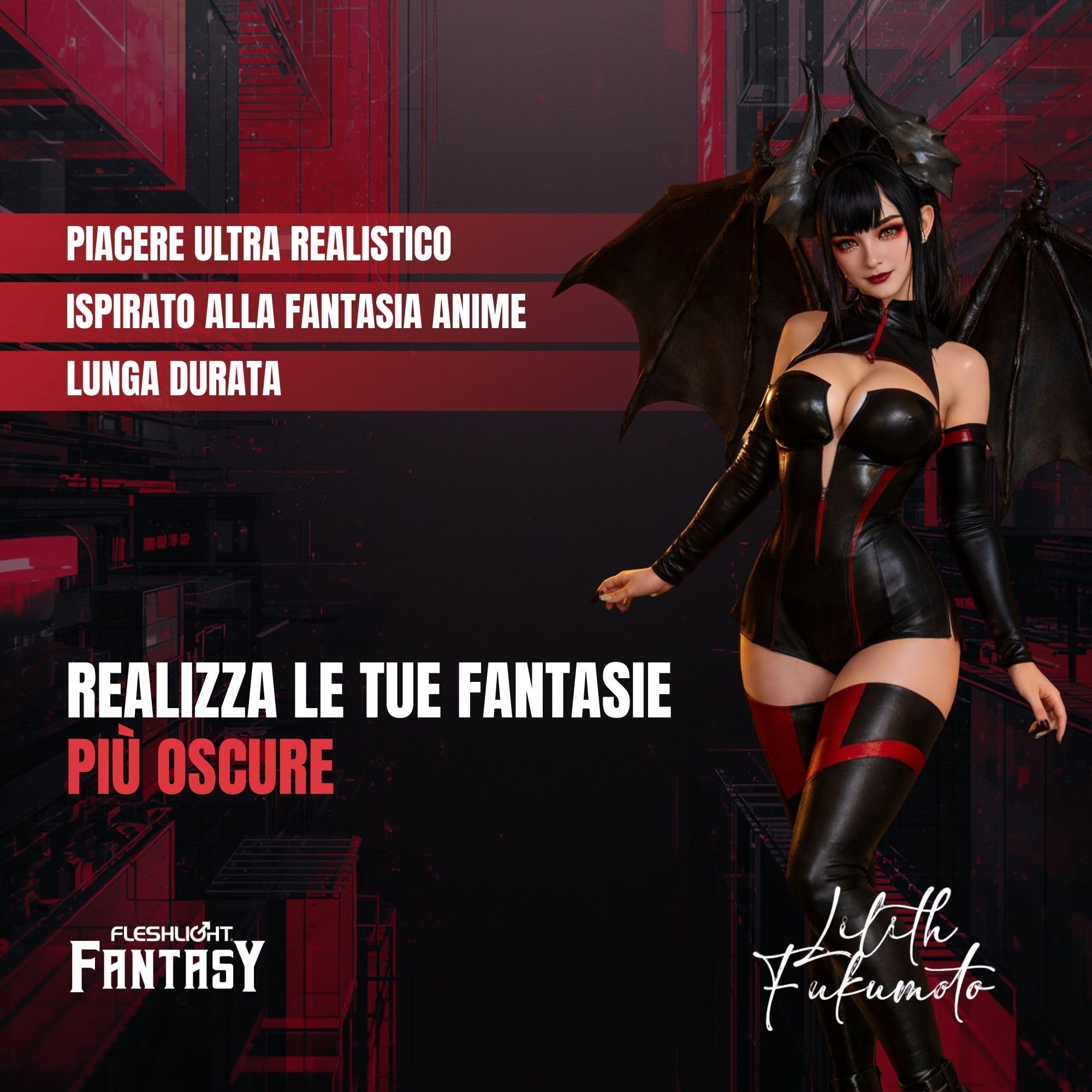 Fleshlight Fantasy Lilith Fukumoto Shokushu (Vagina) - Masturbador Masculino - Experiencia Real - Superskin - Fácil de Limpiar