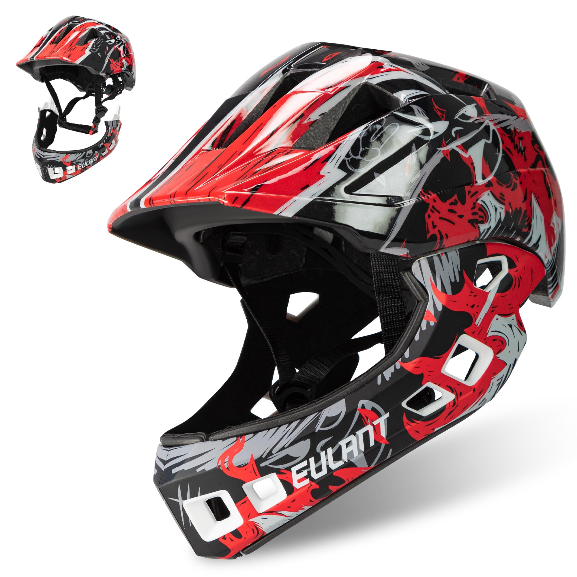 Amazon.com : EULANT Children's Full Face Helmet with Chin Guard, Bicycle Helmet for Girls and Boys Aged 6 Years, Fits Head Size 48-56 cm (Black Red, Medium=52-56cm/20.5-22inch) : Sports & Outdoors Amazon.com : EULANT Children's Full Face Helmet with Chin Guard, Bicycle Helmet for Girls and Boys Aged 6 Years, Fits Head Size 48-56 cm (Black Red, Medium=52-56cm/20.5-22inch) : Sports & Outdoors