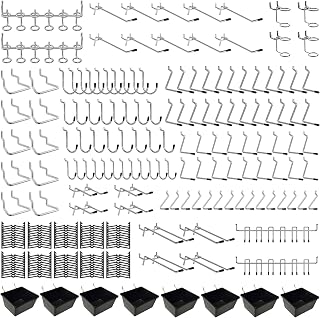 258pcs Pegboard Hooks And Accessories Set, Wall Organizer For Garage | Peg board hooks and bins set, fits 1/8, 1/4 inch boards, with peg locks, for garage, workshop, tool storage