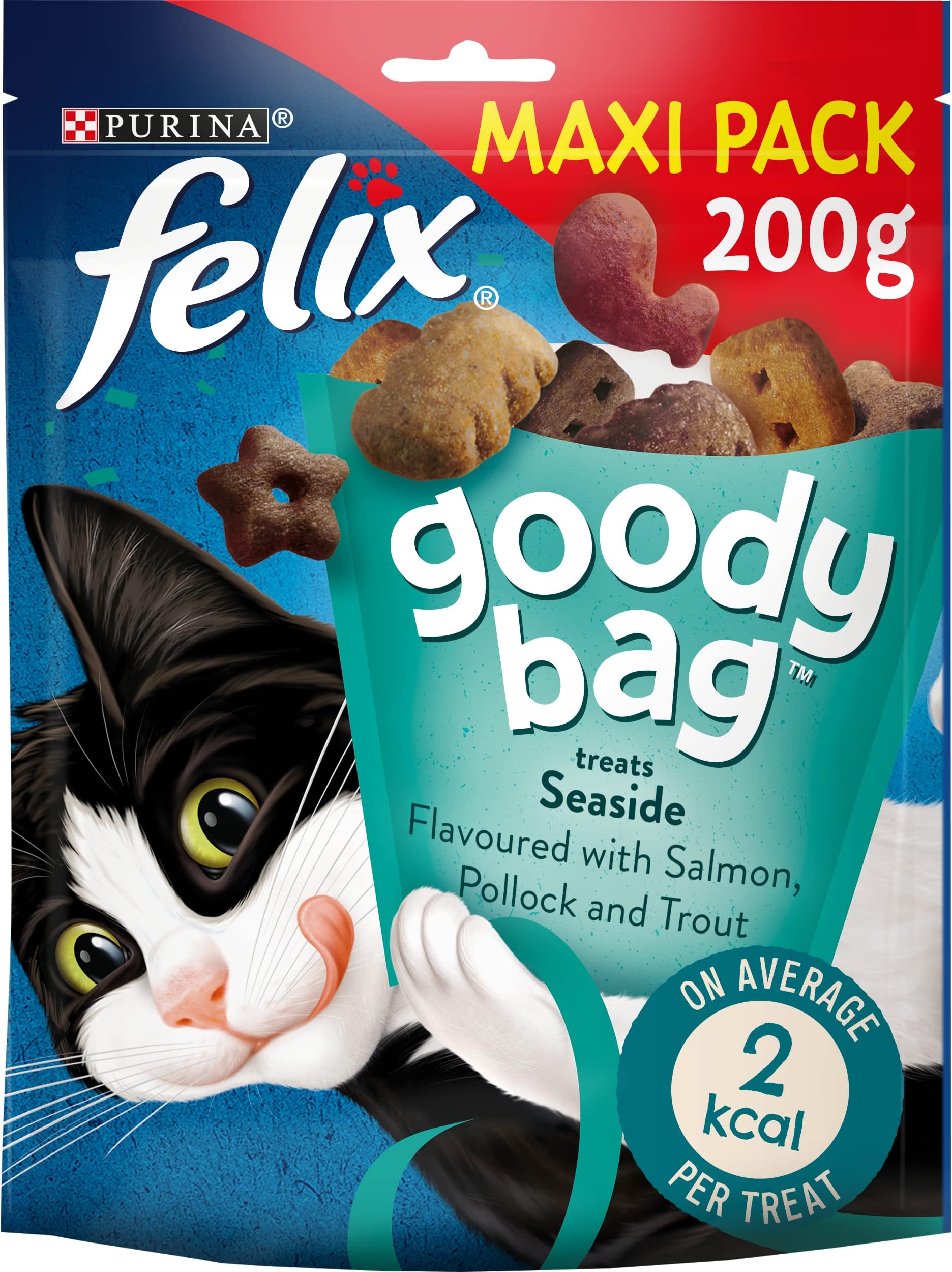 Goody Bag Seaside Mix Salmon, Pollock and Trout Cat Treats 200g (Pack of 5)