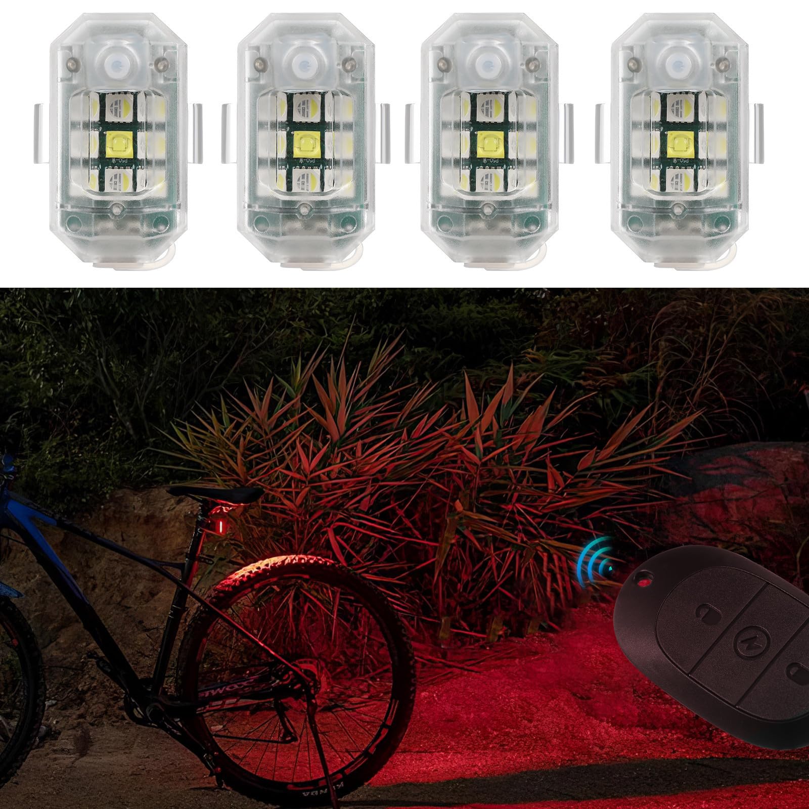 YARNOW 1 Ensemble De Veilleuses Phares De Vélo Lumières De Poussette Haute Luminosité (2 Lumières)