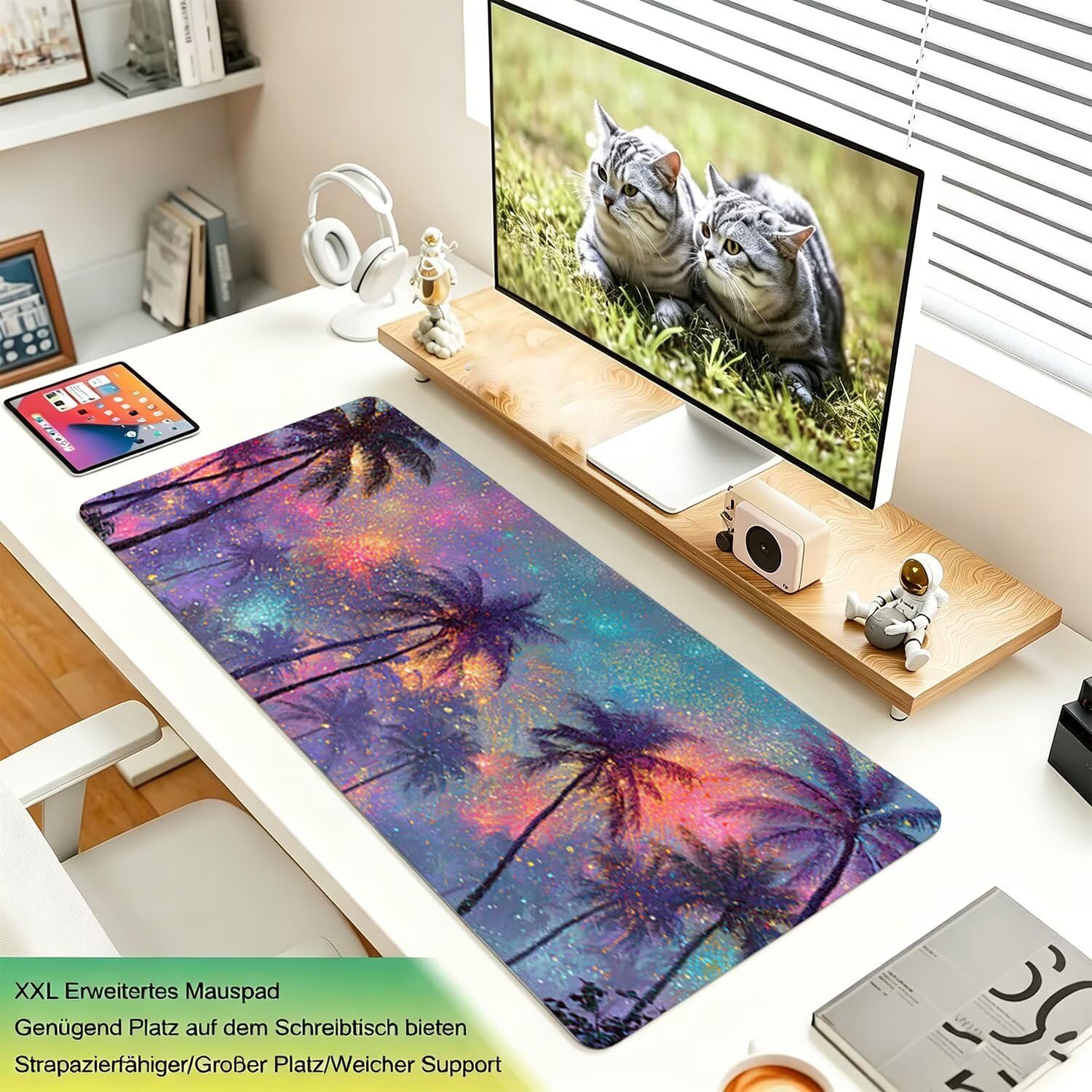 Podkładka pod mysz XXL 1000 x 500 x 4 mm, podkładka na biurko plaża fajerwerki 0x0-200