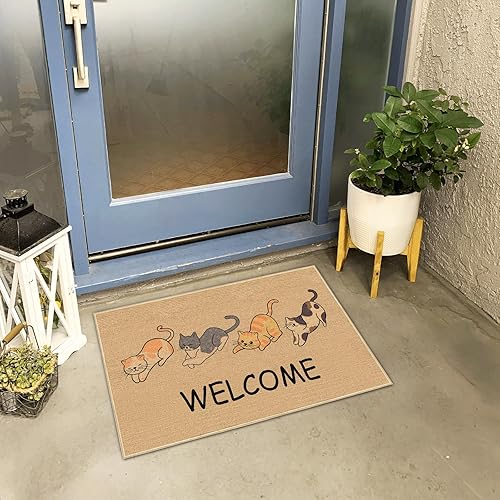 Miniatura 2 de Louise Maelys Tapete de bienvenida antideslizante para perros y cachorros, tapete de goma de bienvenida para entrada exterior, 17 x 29 pulgadas