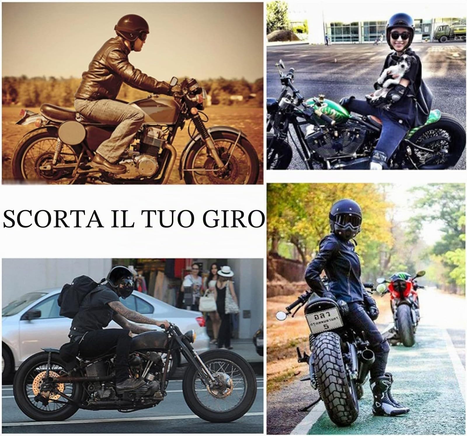 Casco Moto Bluetooth Casco Aperto Retrò Con Occhiali Casco Jet Moto in Pelle 3/4 Omologato ECE Mezzo Casco per Uomo E Donna Adulto Ciclomotore Scooter