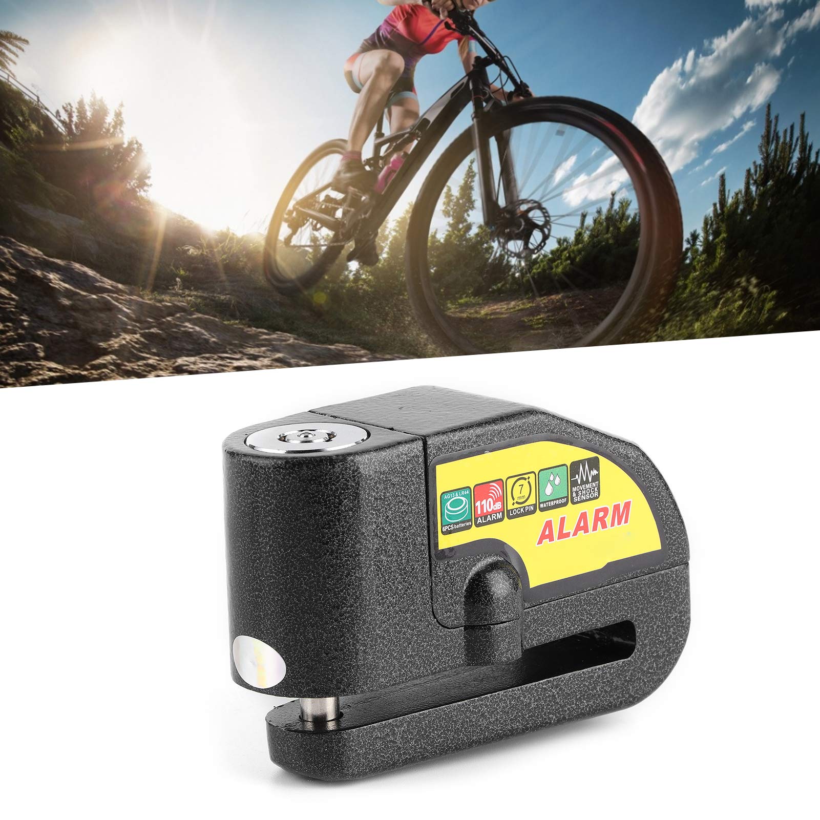 Motorcycle Scooter Bicycle Disc Brake Lock With Alarm - Anti-Theft Security Lock, 100dB Alarm