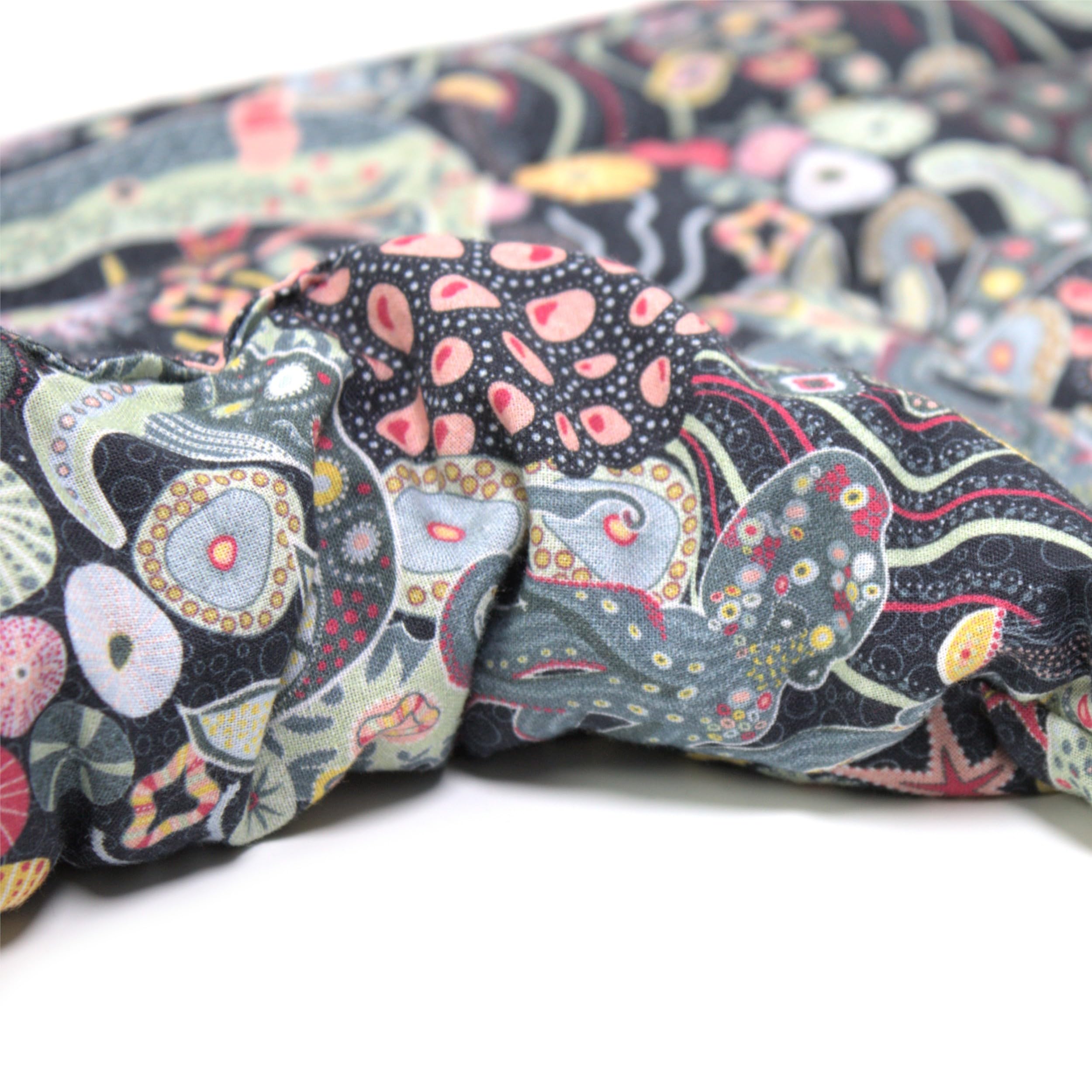 Coussin épaules et nuque avec col aux graines de colza - sous l´océan - Coton Bio - coussin thermique Coussin aux graines