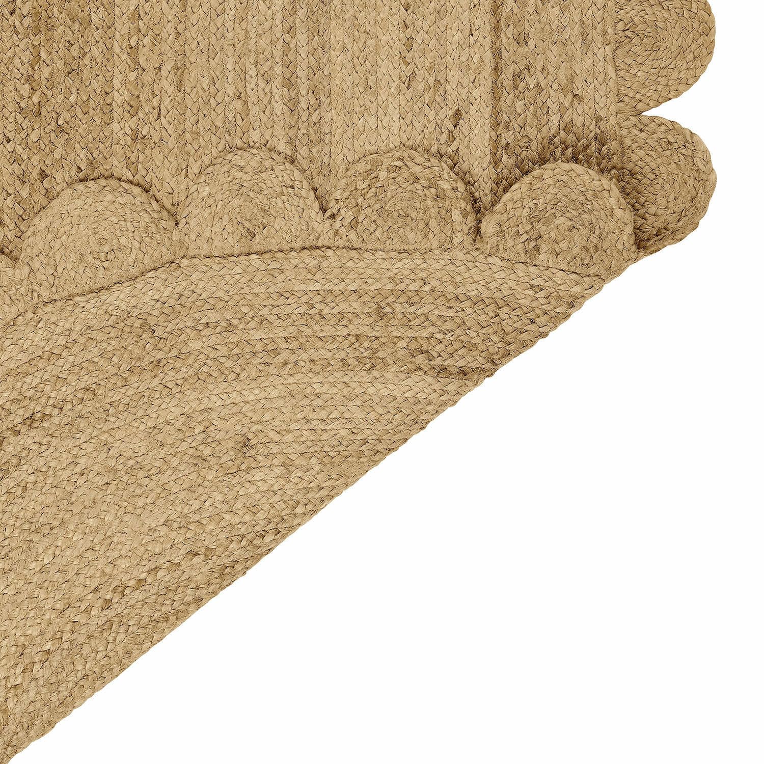 Loberon Teppich Ferce, Ovale Form mit Wellenkanten, Handgewebt, Angenehme Haptik, Natürliches Design, 70x120 cm, Wohntextilien, Wohn-Accessoire, Jute, braun