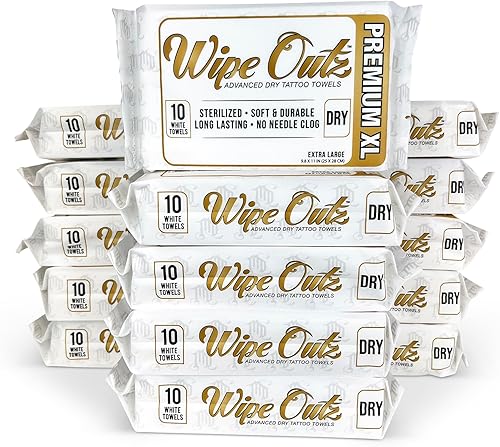 Miniatura 9 de Wipe Outz Toallas de tatuaje extragrandes DRY  Toallitas de tatuaje premium para durante el cuidado posterior de tatuajes, Pmu y tatuajes  Toallitas