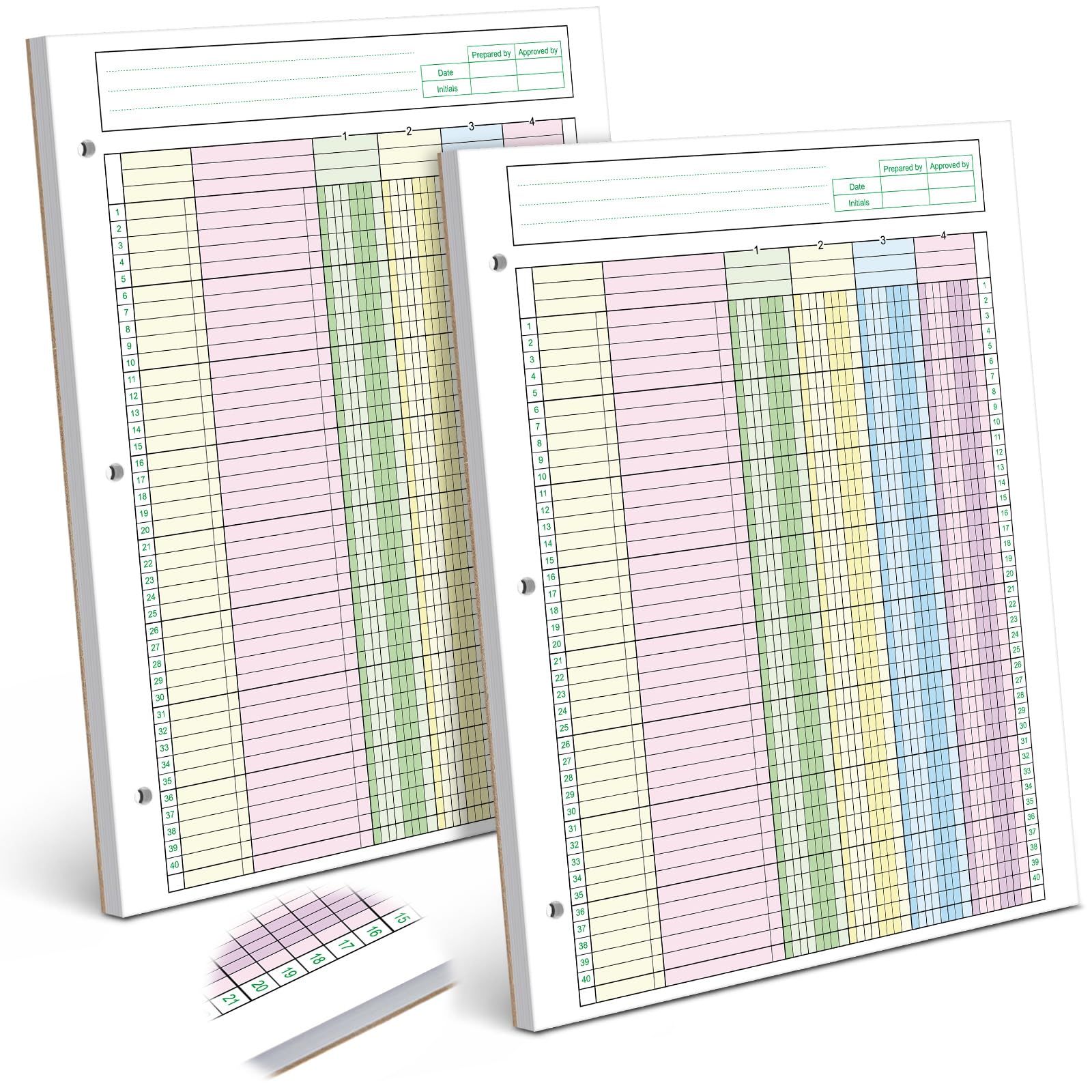 Photo 1 of 2 Pads 4 Column Ledger Book Colorful Analysis Pad 8.5" x 11" 100 Sheets 4 Column Accounting Ledger Book for Small Businesses, Personal Use, Bookkeeping and Data