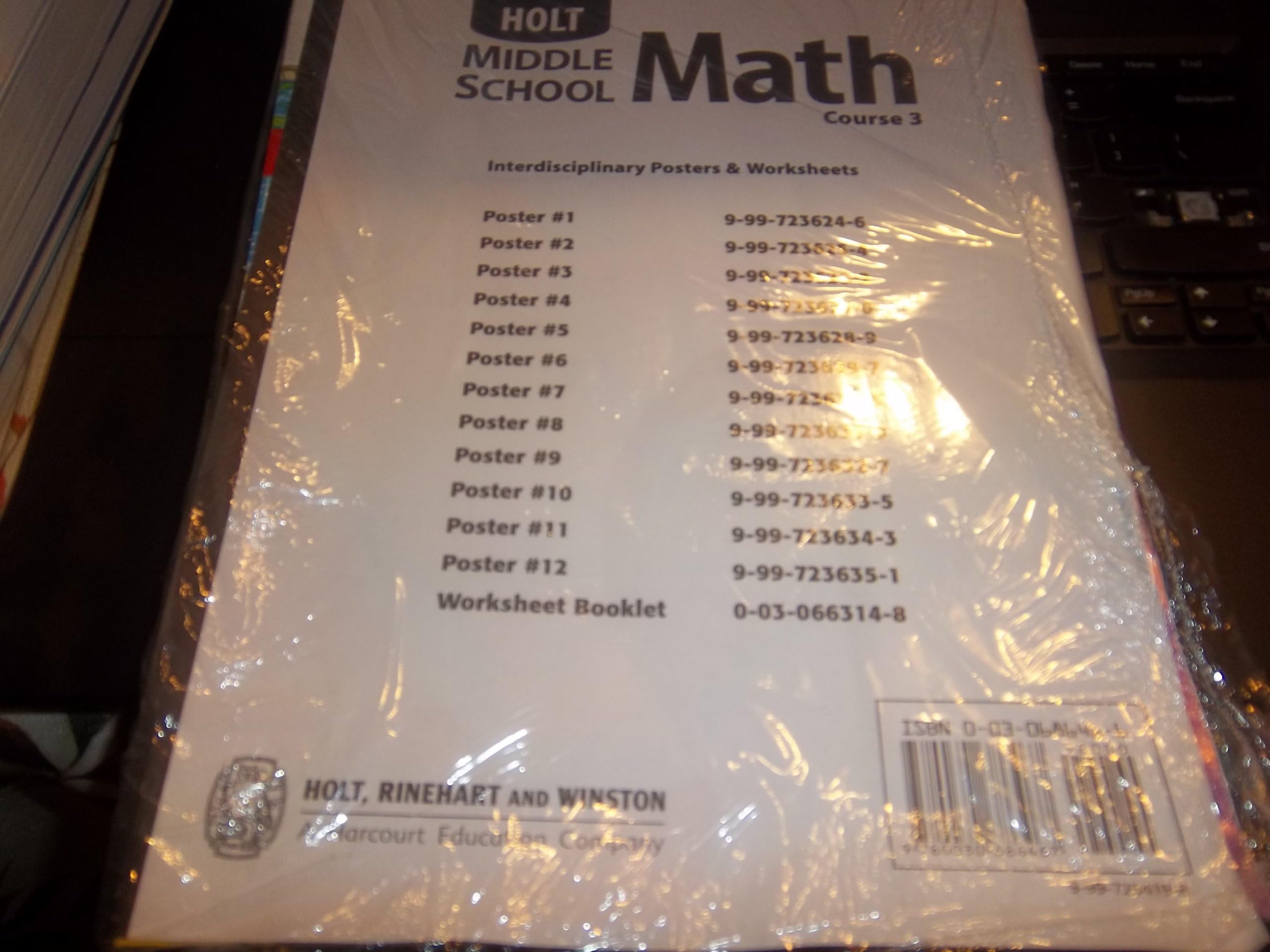 Mathematics, Interdis Poster Worksheet Course 3: Holt Mathematics (Ms Mathematics 2004)