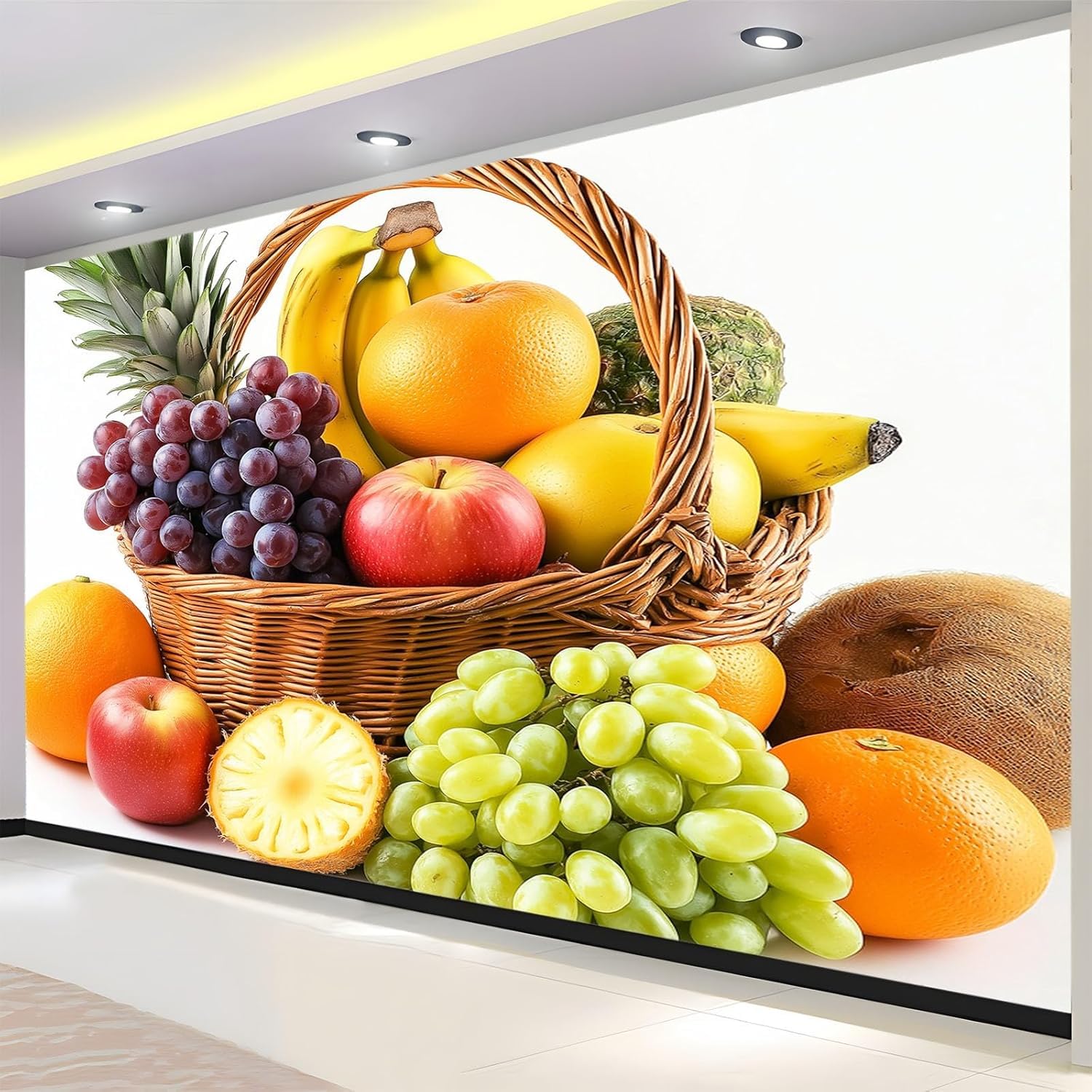 Papier peint panoramique fruit 300x210 cm mural intissé grand format pour salon
