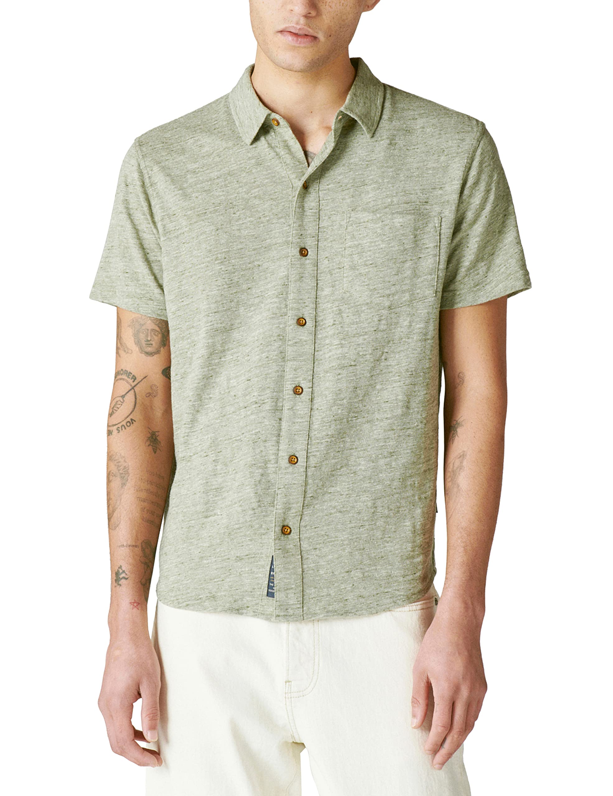 Men's Short Sleeve Linen Button Up Shirt
