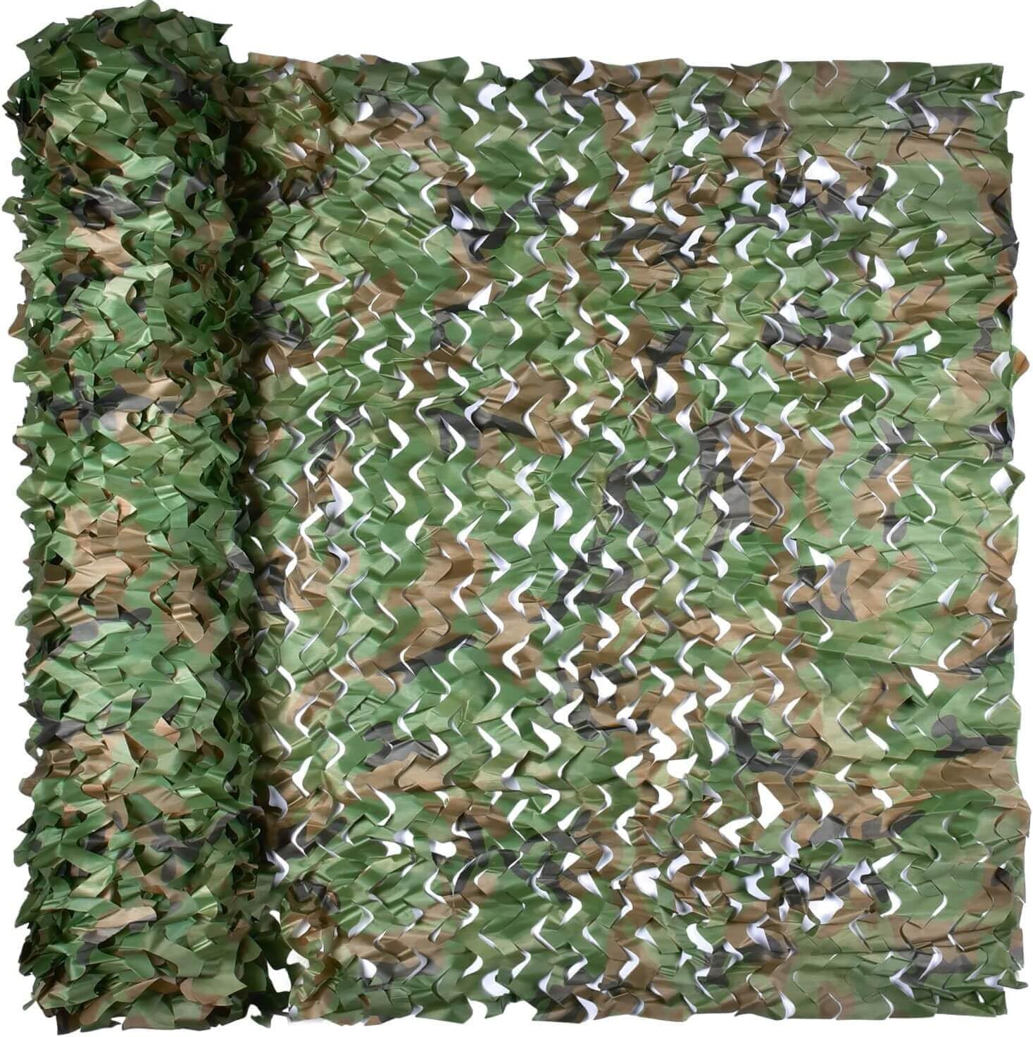 Camo Netting, Camouflage Netting, Hunting Blind Camo Net, Army Party Decorations, Sunshade Fence Nets, Lightweight, Bulk Roll, Mesh, Great for Camping
