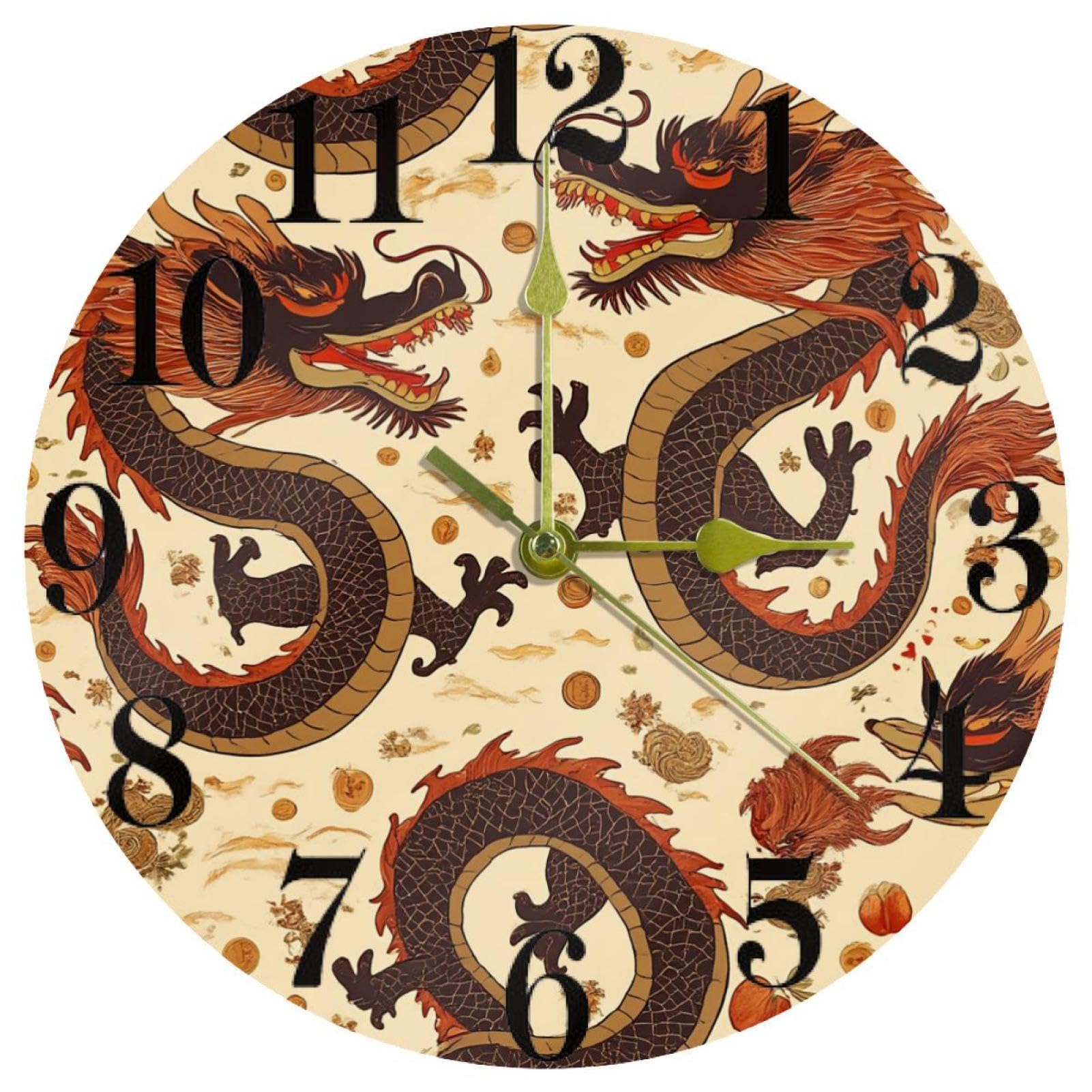 Horloge murale ronde à quartz silencieuse sans tic-tac à piles