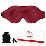 Sleep Eye Mask for Men Women, Lash Extensions 3D Sleeping Mask, Travel Blackout Night Blindfold Eye Shade Cover with Adjustable Strap (Red-3D)
