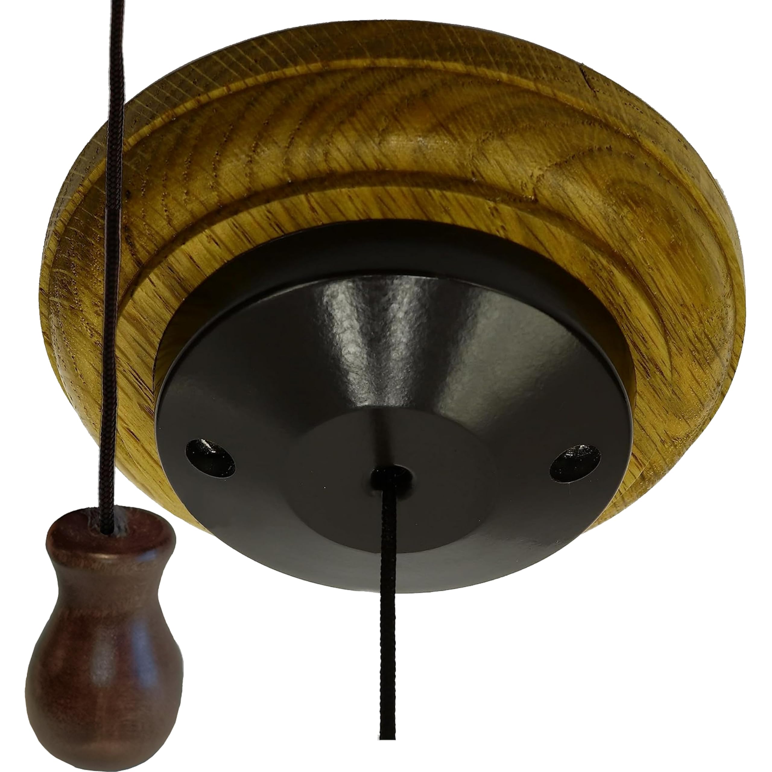 Art Deco Emporium Bakelite and Oak Ceiling Pull Switch in Classical Period Styling and Low Profile - Various Finishes (Light Oak Finish)