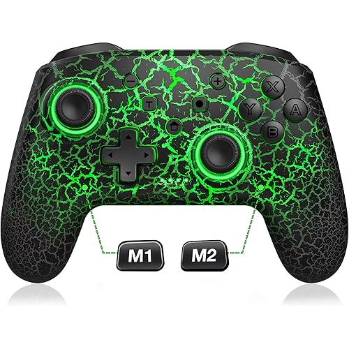 Wireless Switch Controller for Nintendo Switch/Lite/OLED Controller, Switch Controller with a Mouse Touch Feeling on Back Buttons, Extra Switch Pro Controller with Wake-up,Programmable, Turbo Function