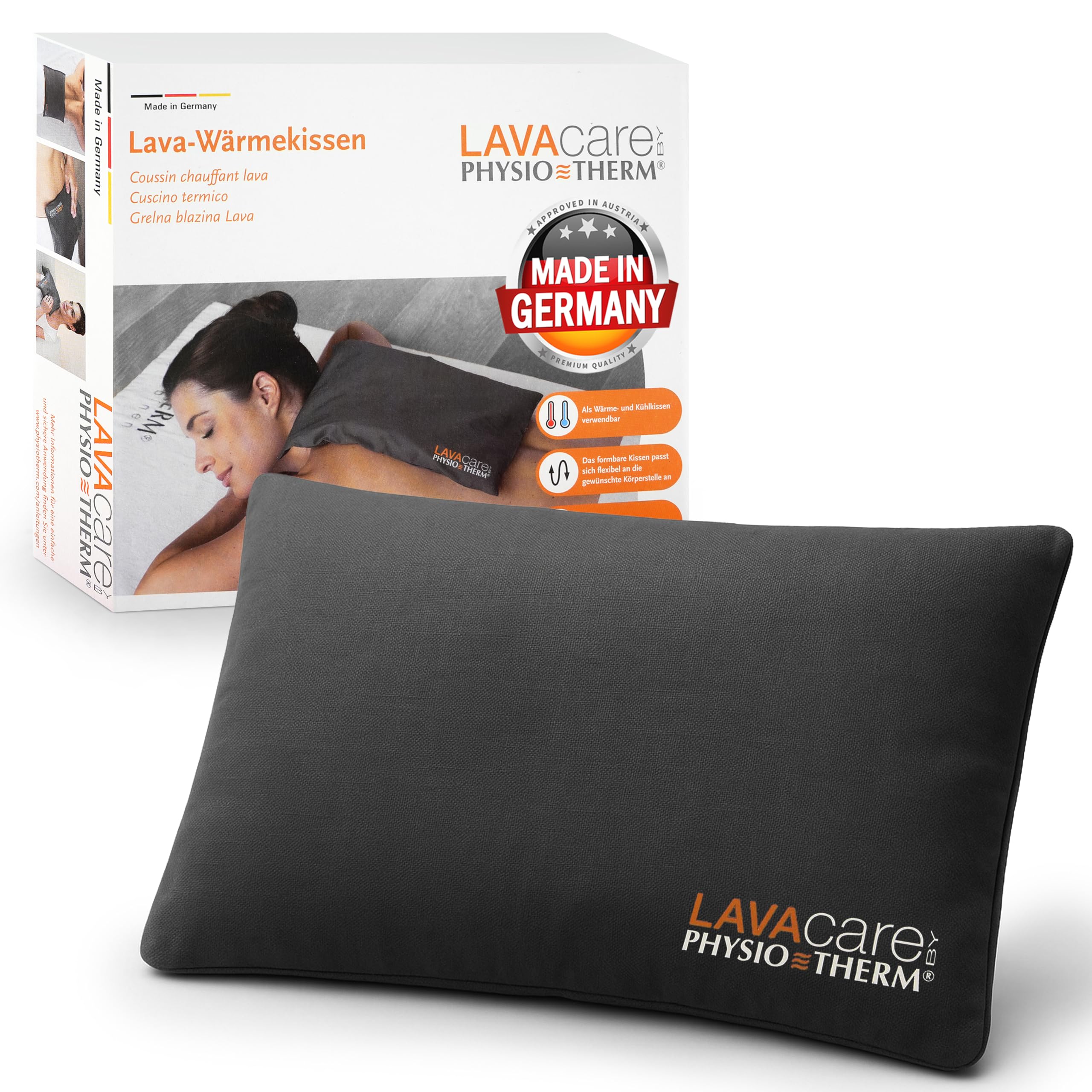 LAVAcare Cuscino Termico Classico • Cuscino in Lava con Sabbia Lavica per il Relax • Adatto come Cuscino Termico & Refrigerante