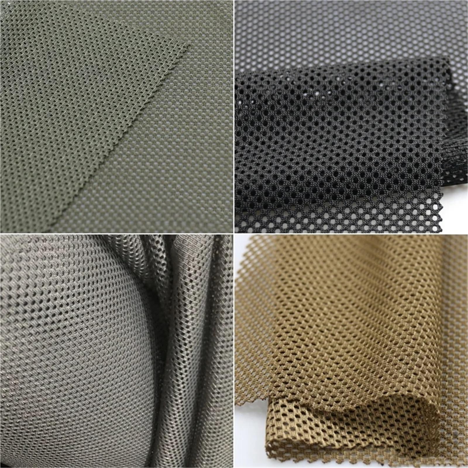 Marrón verde gris negro tela de malla tela transpirable ropa casco cubierta DIY(Color 2)