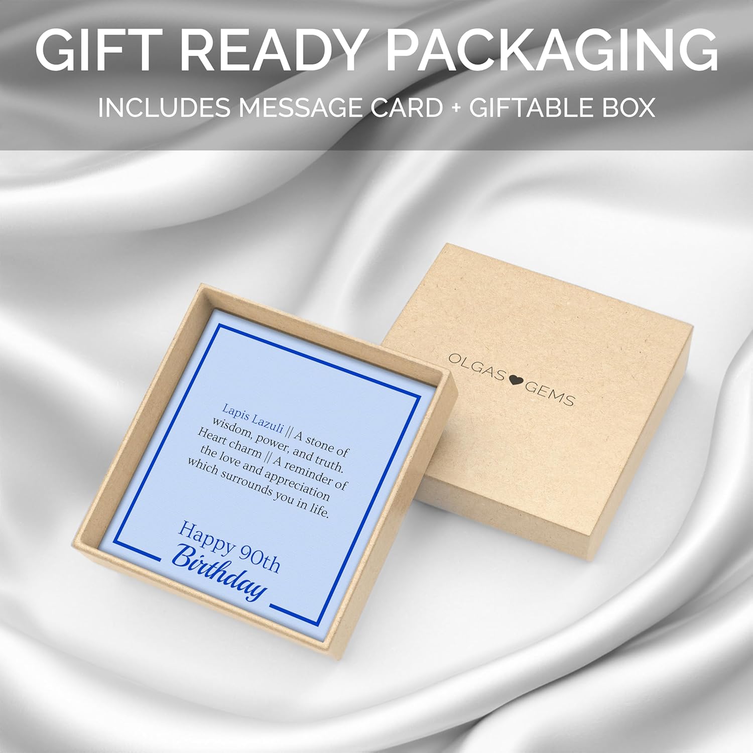 OLGAS GEMS 90th Birthday Milestone Bracelet & Meaningful Message Card for Women - Beautiful and Sentimental 90th birthday gifts for women - Image 5