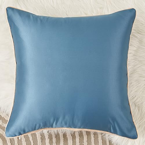 Miniatura 4 de Aeckself Paquete de 2 fundas de almohada cuadradas de jacquard de alta precisión modernas con rayas geométricas decorativas, funda de cojín suave y