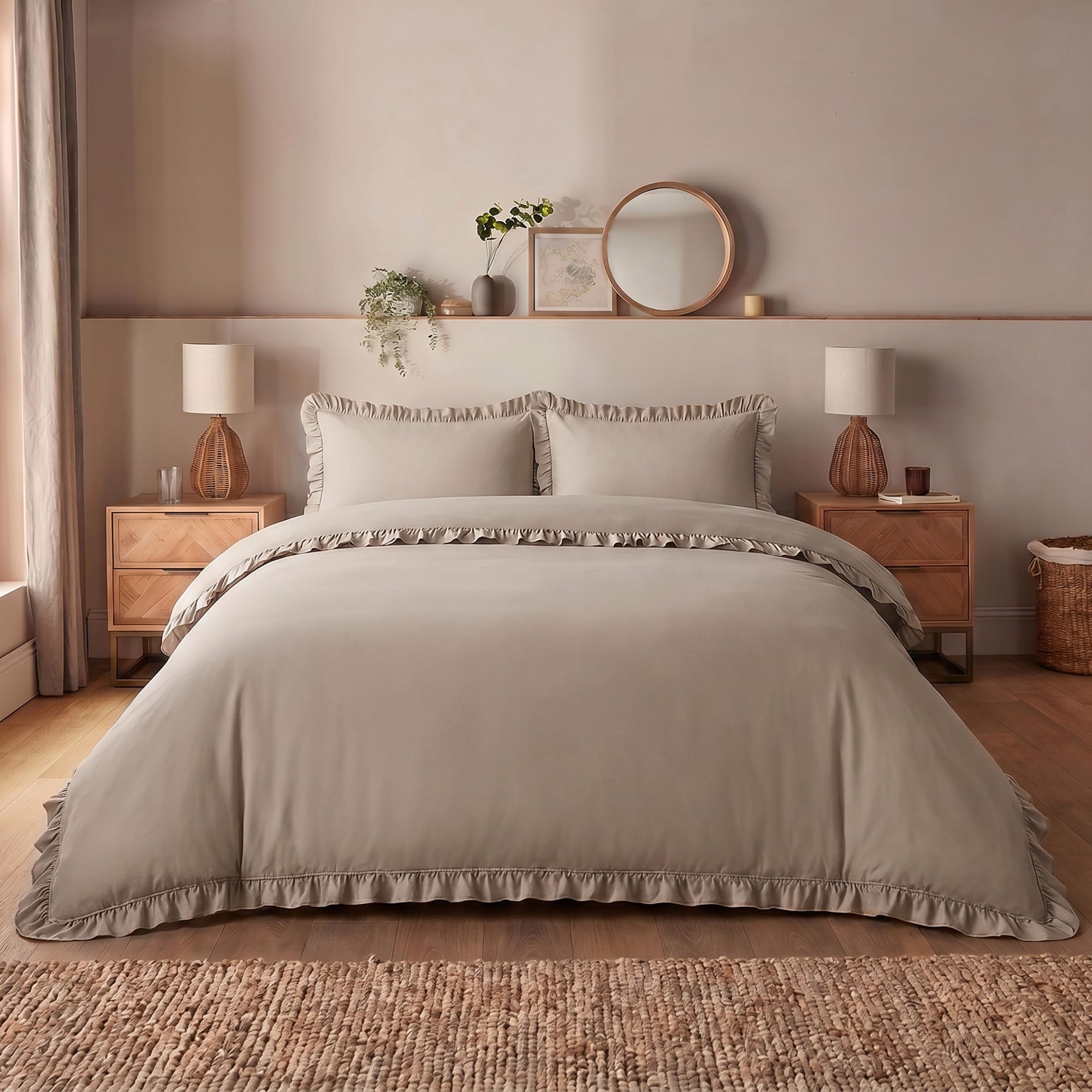 Silentnight Supersoft Duvet Set, Frill Trim Edge, Natural, Double Size Bed — image 1