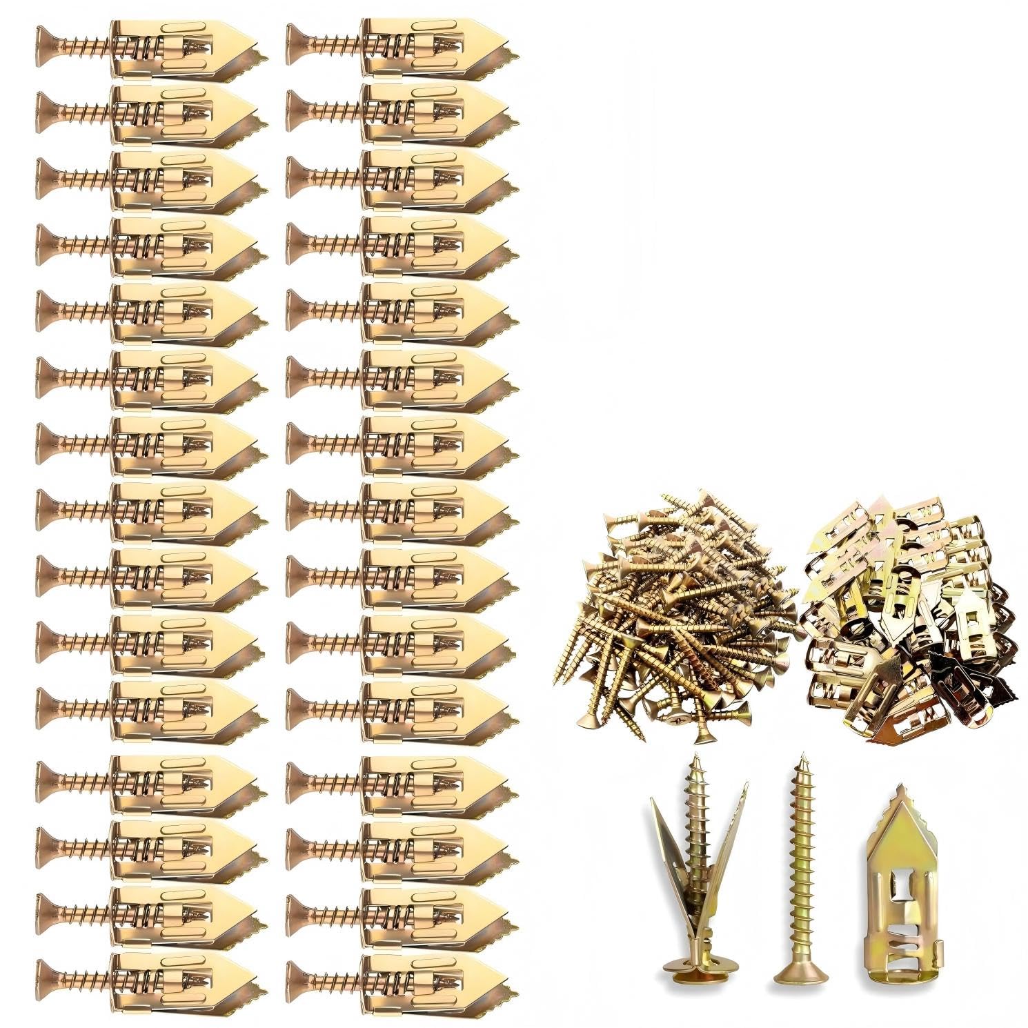 Expansion Screw Sleeve - Hammer Driver Anchor with Screw Nail-in Drywall Plaster Fixing Expansion Anchor Bolt (60)