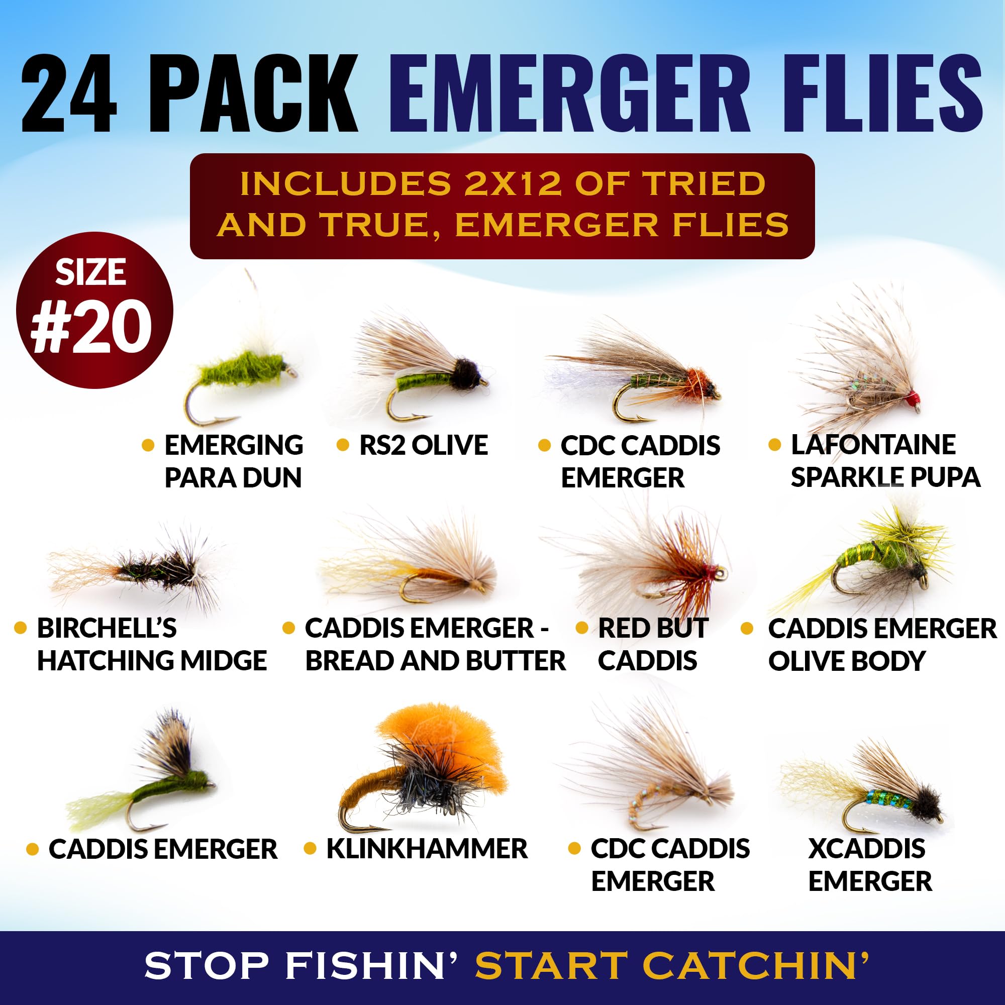 RoxStar Fishing Fly Shop, Premium Stimulator Dry Fly Assortment, Hand-Tied Dry Flies for Trout and Bass