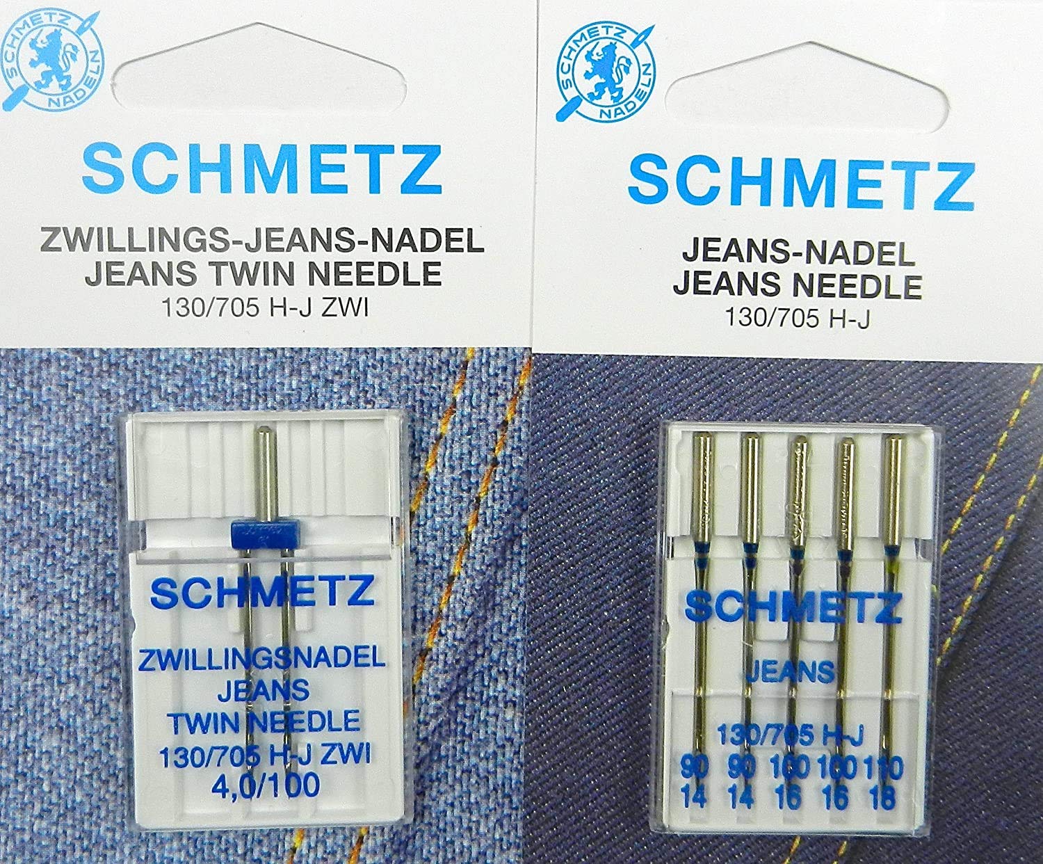 Schmetz Needle Assortment Jeans Needles/Jeans Twin Twin/System 130/705 H – J