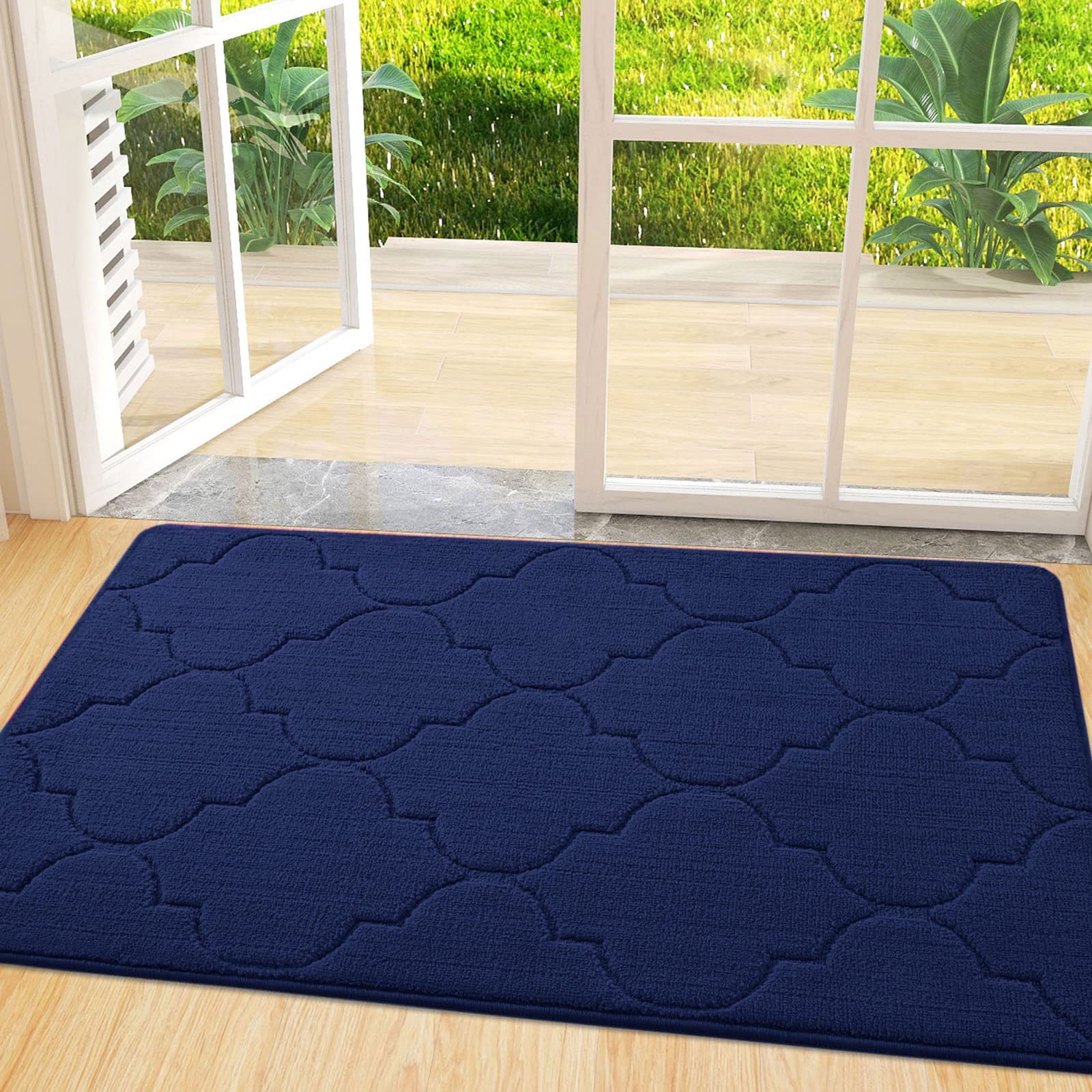 Arotive Door Mat, Indoor Mat, Non-Slip, Dirt Resist, Absorbent Entryway Doormat, Low-Profile Inside Front Doormats for Entrance (48x32 inches, Navy)