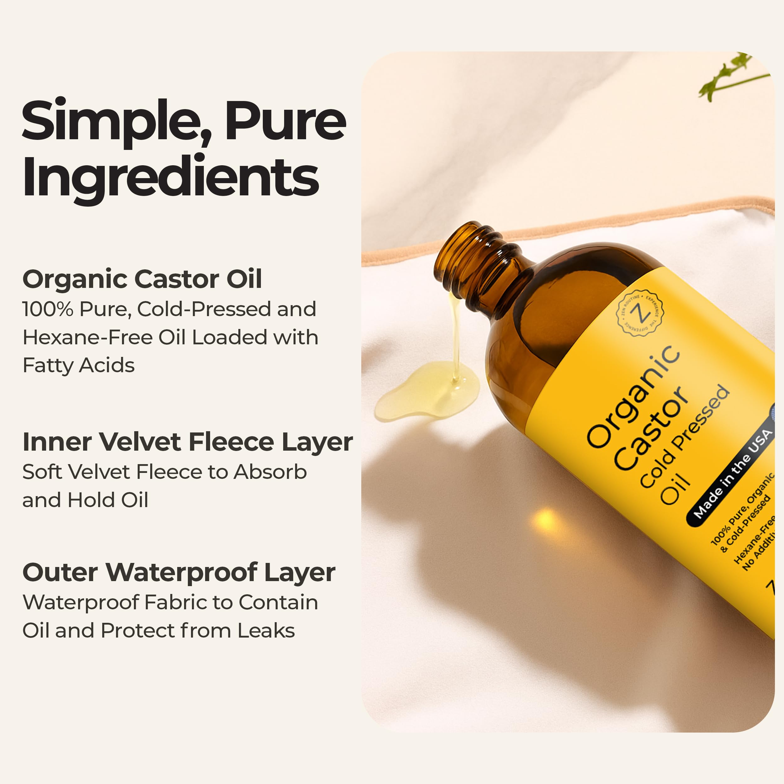 Zen Routine Organic Castor Oil – Cold Pressed, Unrefined