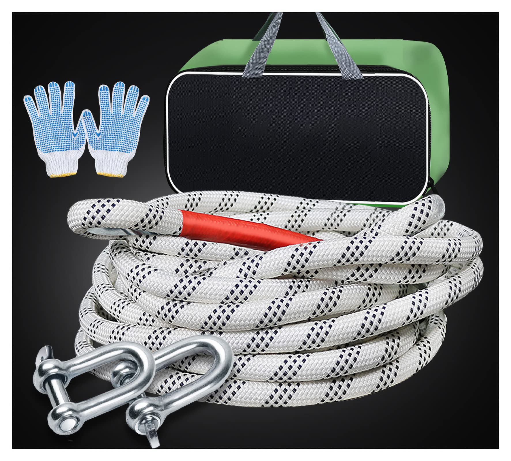 Corde de Remorquage, Ceinture de Remorquasangle de Remorquadeure Ceinture de Remorquarobuste 4X4 Avec 2 Crochets de Sécurité Pour Équipement de Sauvetade Remorque de Camdeure/5T/8M