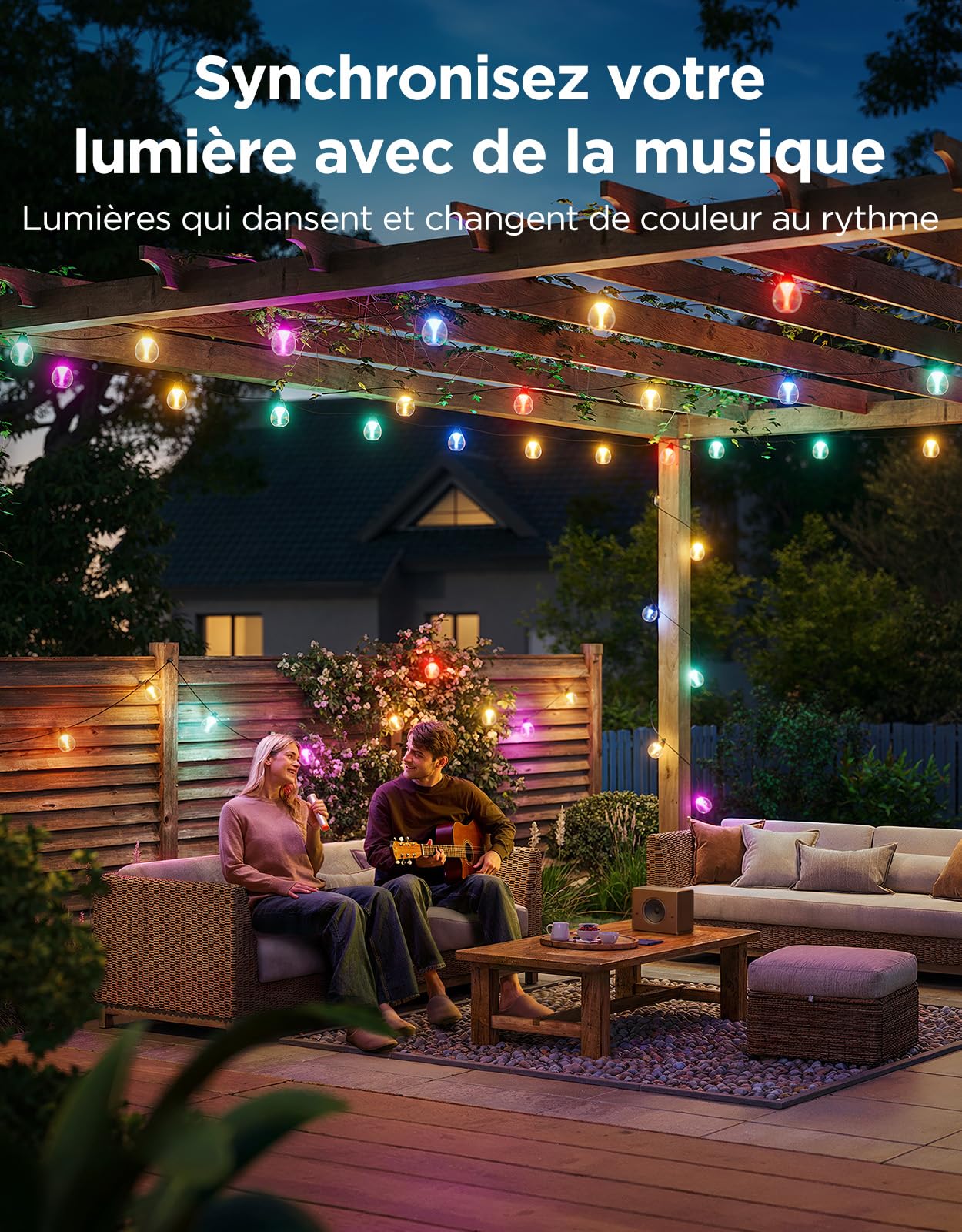 Govee Guirlande Lumineuse d'Extérieur 15m, RGBWIC Intensité Variable, IP67