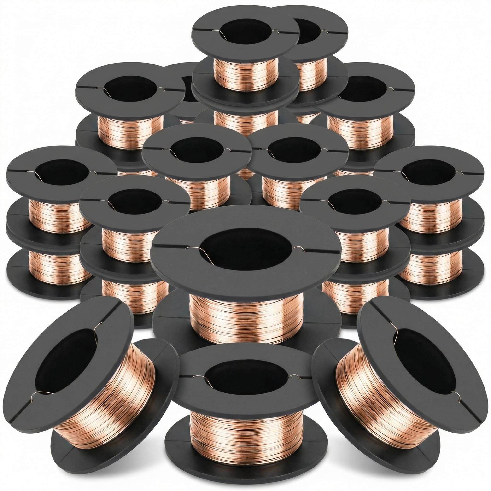 QWORK 25 Piezas Alambre de Cobre Esmaltado 0.1mm 8M Longitud, Alambre Magneto para Conexiones Soldaduras