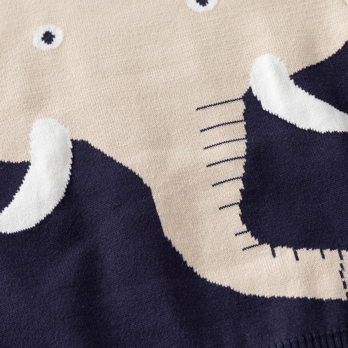 Suéter de Punto para Niño Pequeño Lindo Jersey de Cuello Redondo Blusa de Manga Larga con Estampado Animal Sudadera Cálida para Niños