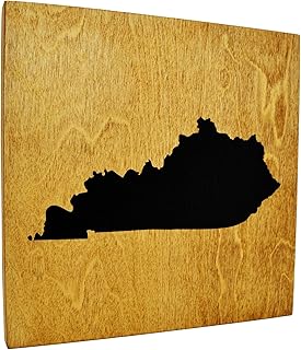 Kentucky Wood Sign - 8”x8” State Map Silhouette Wooden Wall Art - Rustic State Pride Gift and Home Decor From Cranberry Collective