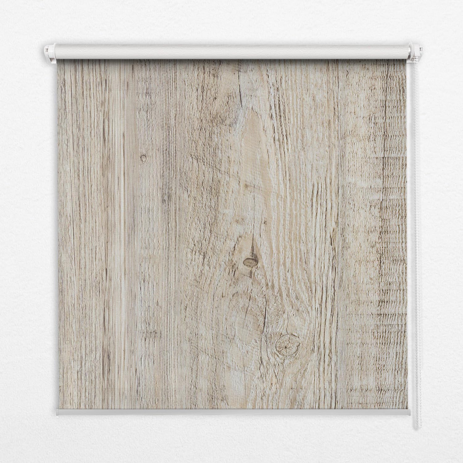 Store Enrouleur sans Perçage 50x50cm Tulup Perméable Effet Bois Clair